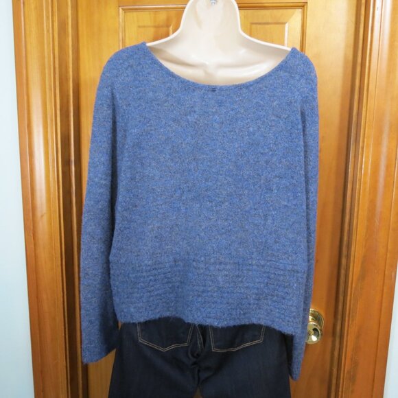 Oly Blue Sweater Scoop Neck Long Sleeve 5% Wool Size Large - Picture 6 of 10